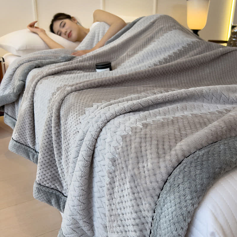 Solid Color Bound Edge Throw Blanket - Light Gray - Queen - image 15