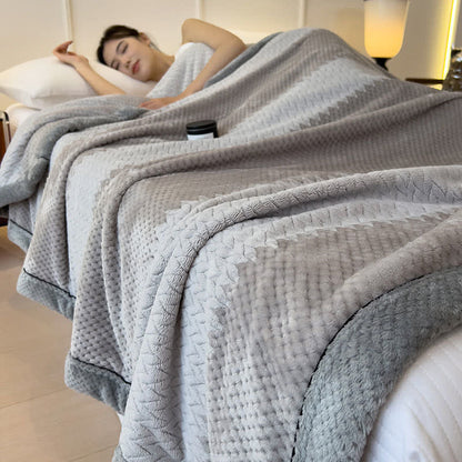 Solid Color Bound Edge Throw Blanket - Light Gray - Queen - image 15