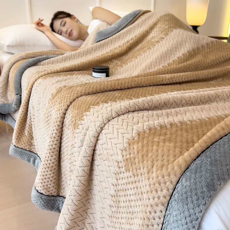 Solid Color Bound Edge Throw Blanket - Coffee - Queen - image 12