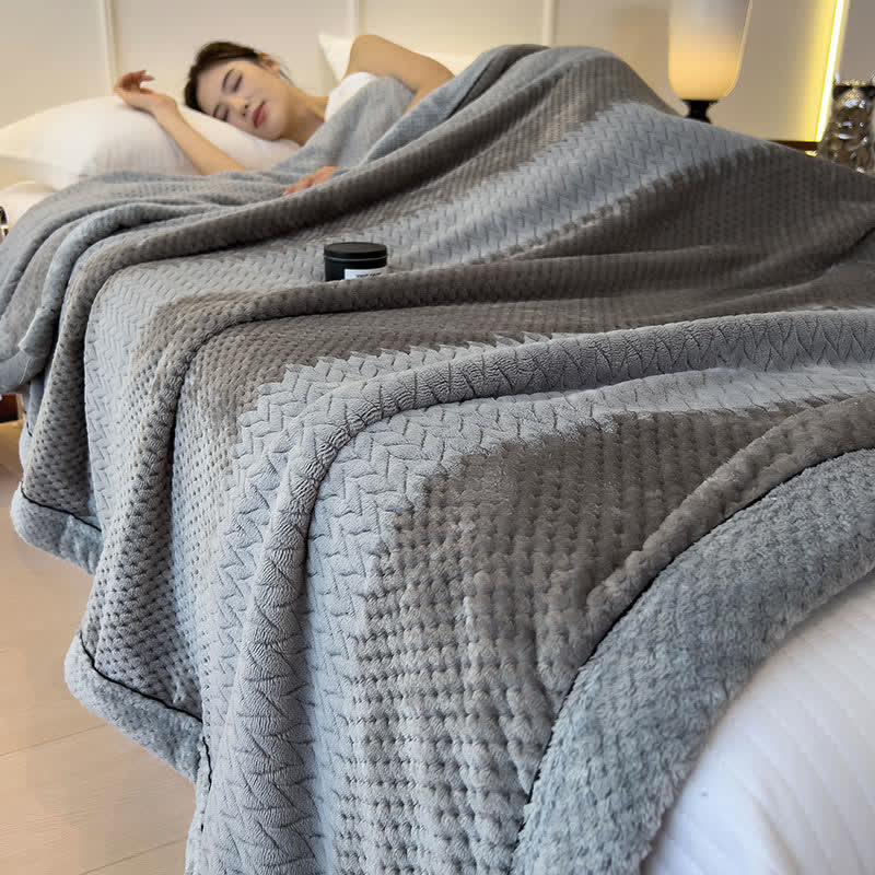 Solid Color Bound Edge Throw Blanket - Dark Grey - Queen - image 16