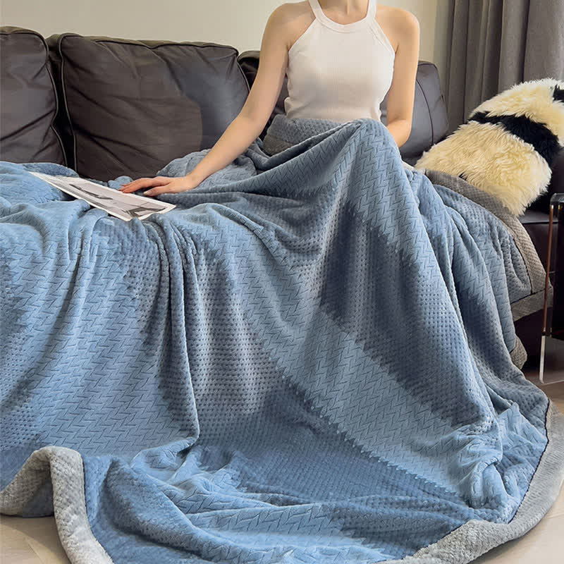 Solid Color Bound Edge Throw Blanket - image 10