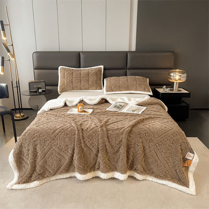 Luxury Floral Duvet Cover Blanket - Camel - Queen - image 18