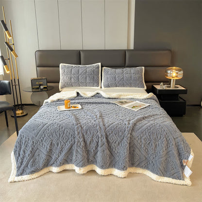 Luxury Floral Duvet Cover Blanket - Blue Gray - Queen - image 14