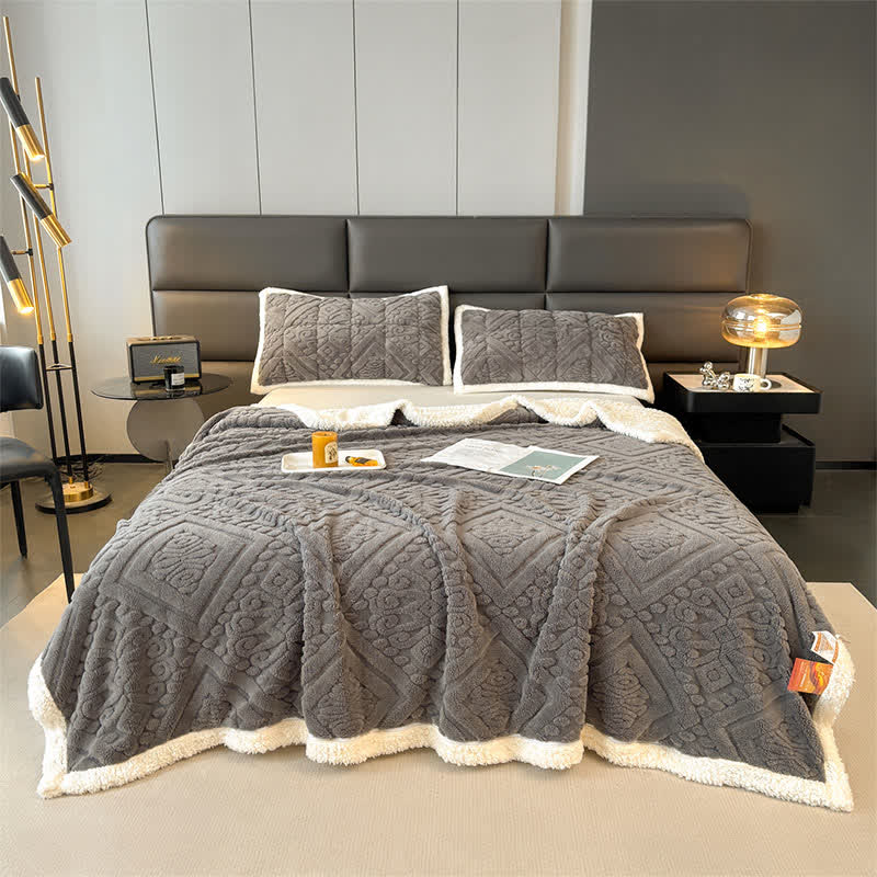 Luxury Floral Duvet Cover Blanket - Dark Grey - Queen - image 17