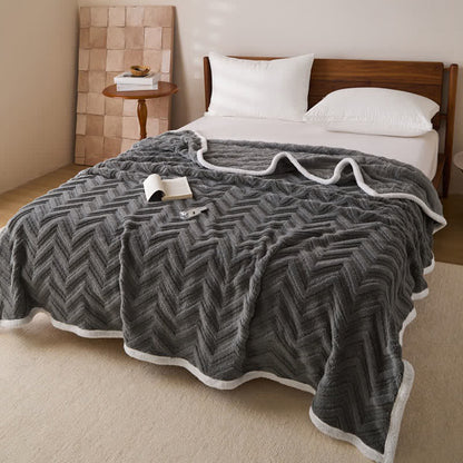 Modern Chevron Jacquard Warm Blanket - image 13