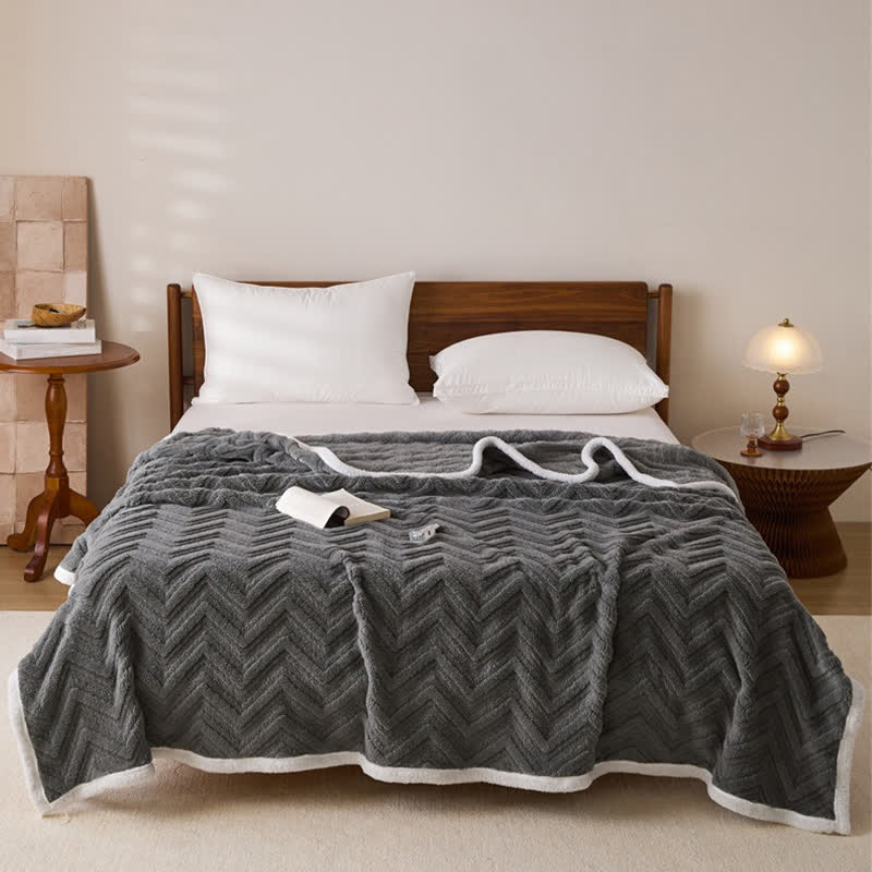 Modern Chevron Jacquard Warm Blanket - image 12