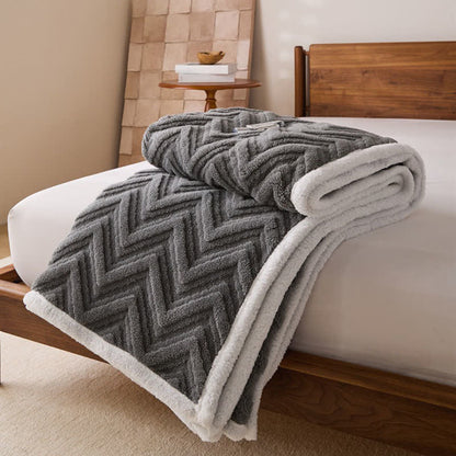 Modern Chevron Jacquard Warm Blanket - image 15