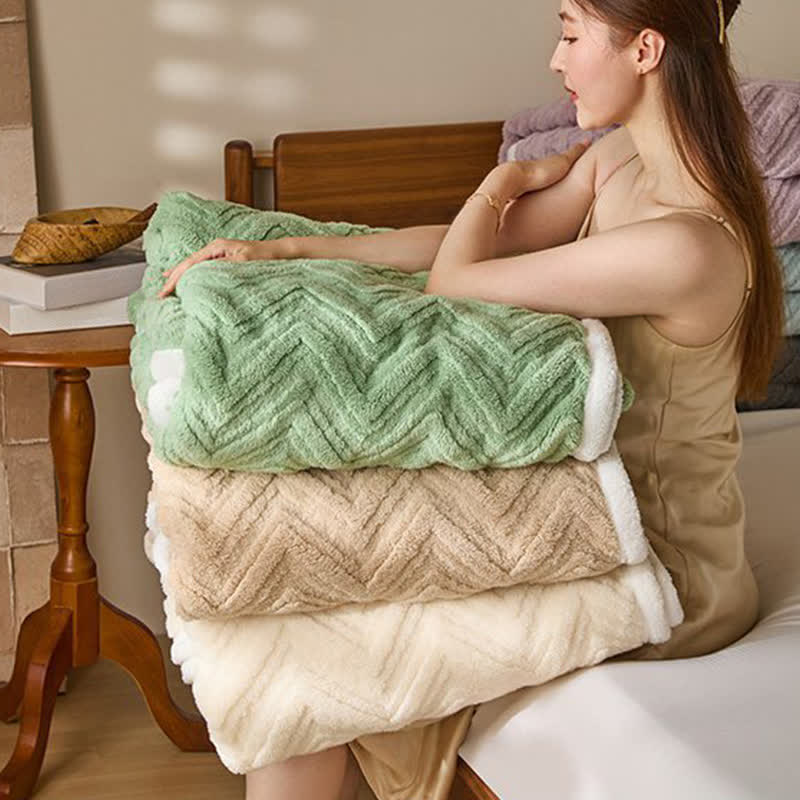 Modern Chevron Jacquard Warm Blanket - image 2