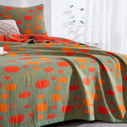 Pumpkin Organic Cotton Sheet Bedspread - image 4