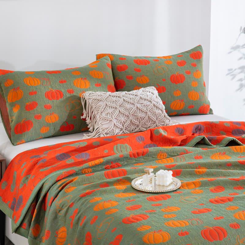 Pumpkin Organic Cotton Sheet Bedspread - image 2