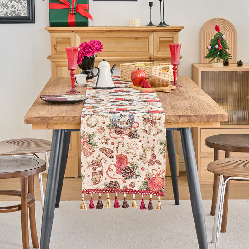 Christmas Crystal Ball Jacquard Table Runner - image 1
