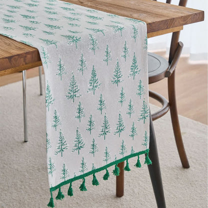 Green Fir Tree Table Runner - 13" x 108" - image 0