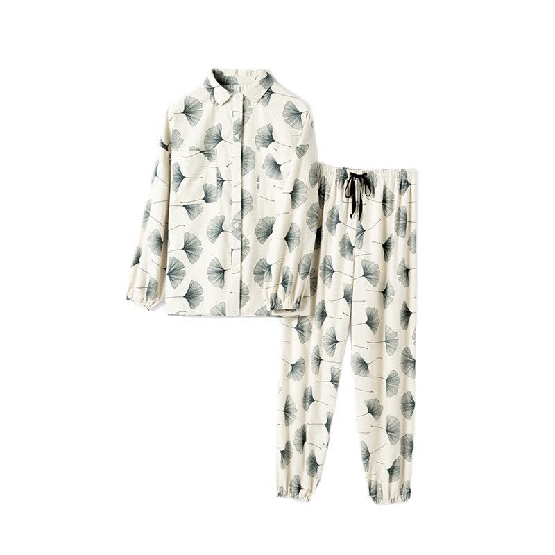 Brushed Cotton Ginkgo Leaf Pajama Jammies - image 6