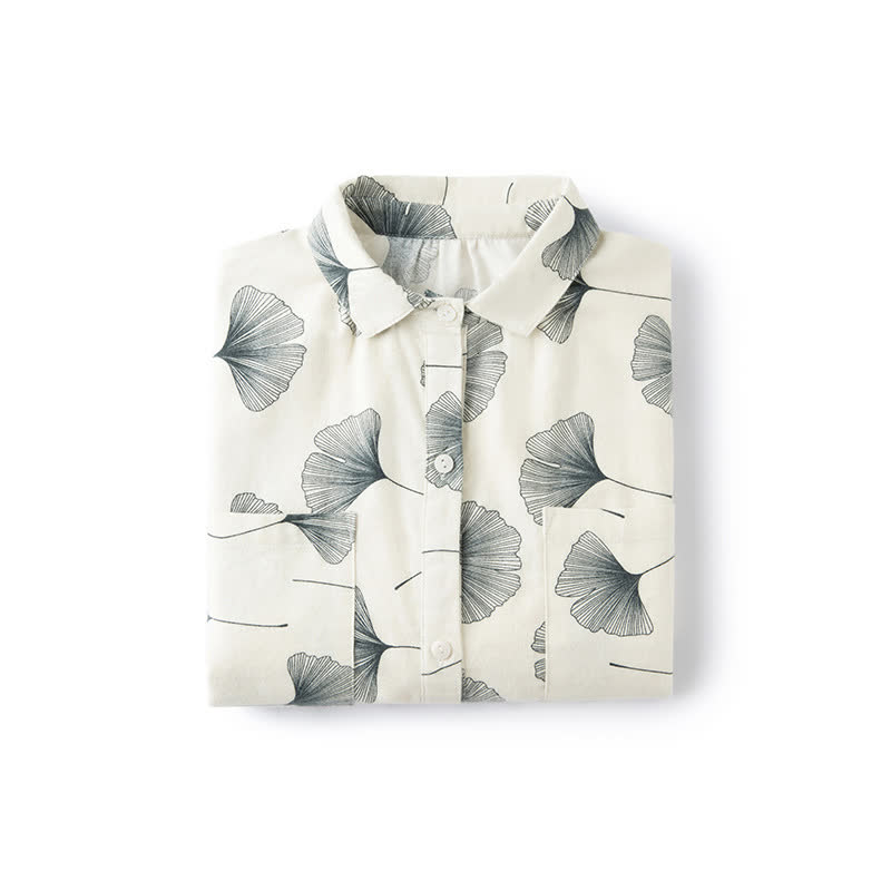 Brushed Cotton Ginkgo Leaf Pajama Jammies - image 7