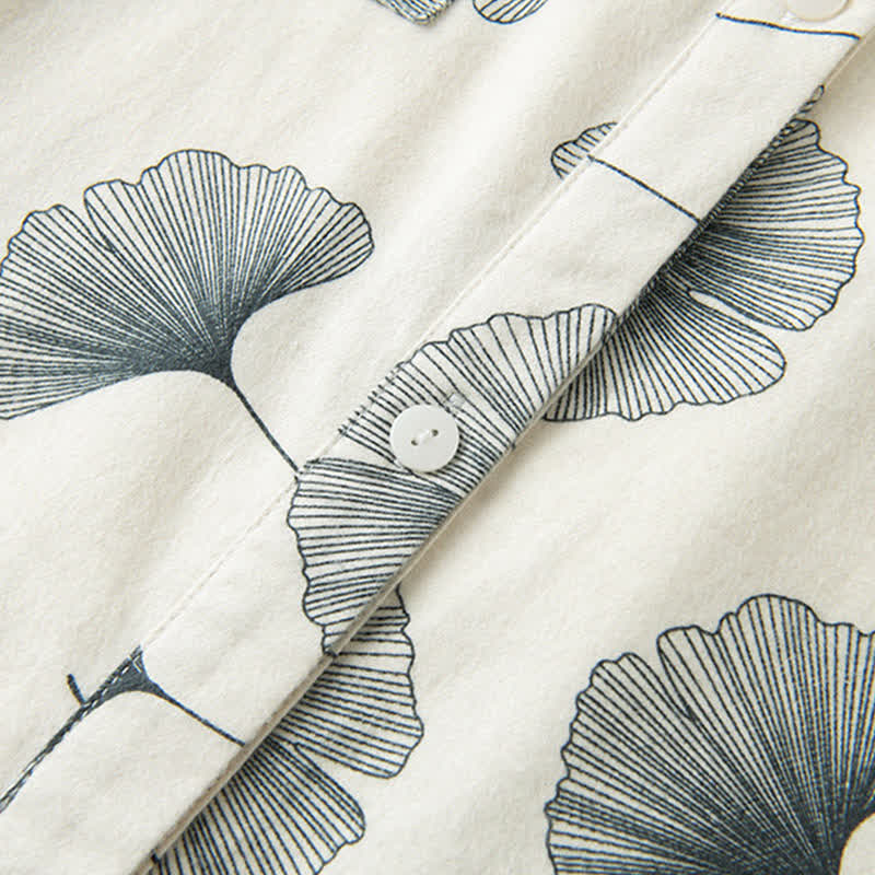 Brushed Cotton Ginkgo Leaf Pajama Jammies - image 9