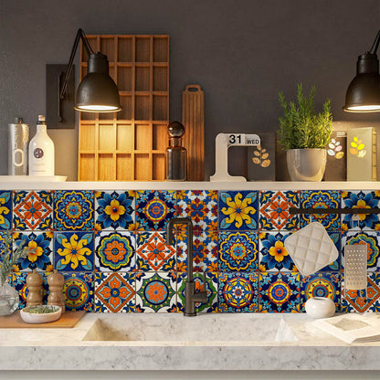 PET Foam Colorful Talavera Tile Wall Decals - image 3