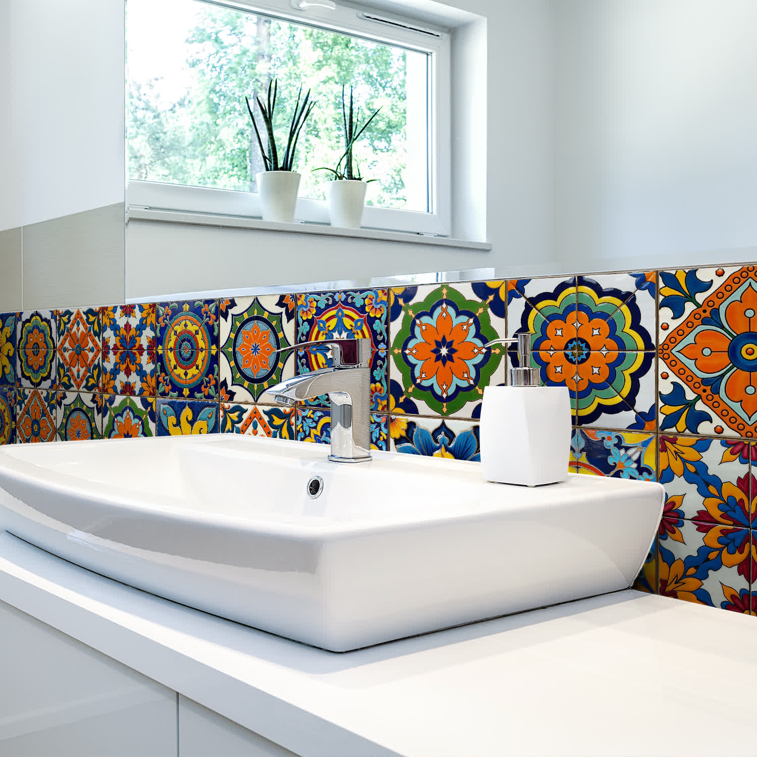 PET Foam Colorful Talavera Tile Wall Decals - image 5