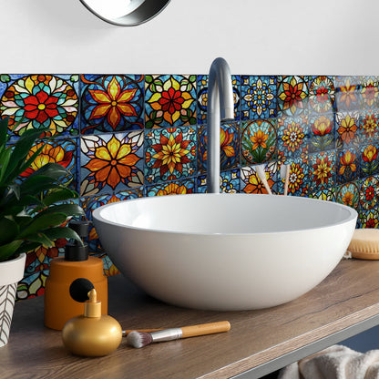 Boho Style Floral PET Foam Tile Wall Decals - image 3