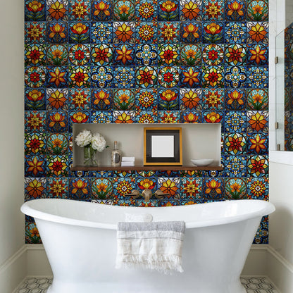 Boho Style Floral PET Foam Tile Wall Decals - image 2