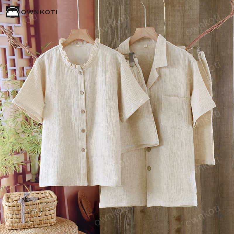 Ownkoti Matching Minimalist Cotton Linen Pajama Jammies - image 1