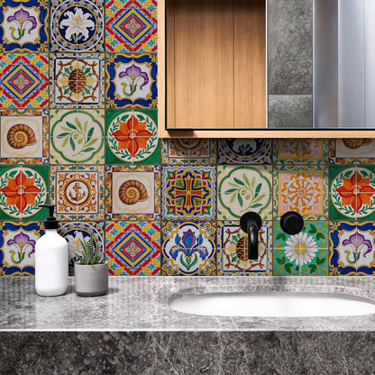 Vintage Talavera PET Foam Tile Wall Decals - image 1