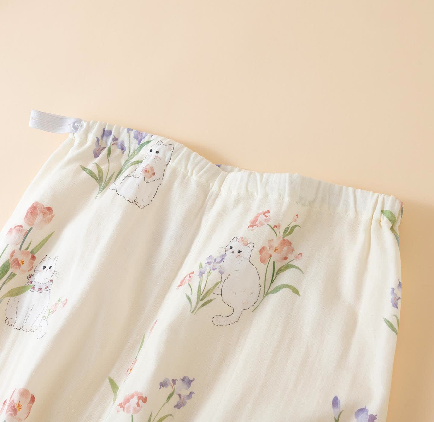 Cotton Gauze Floral Cat Kimono Pajamas - image 9