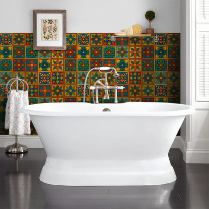 PET Foam Colorful Floral Tile Wall Decals - image 2