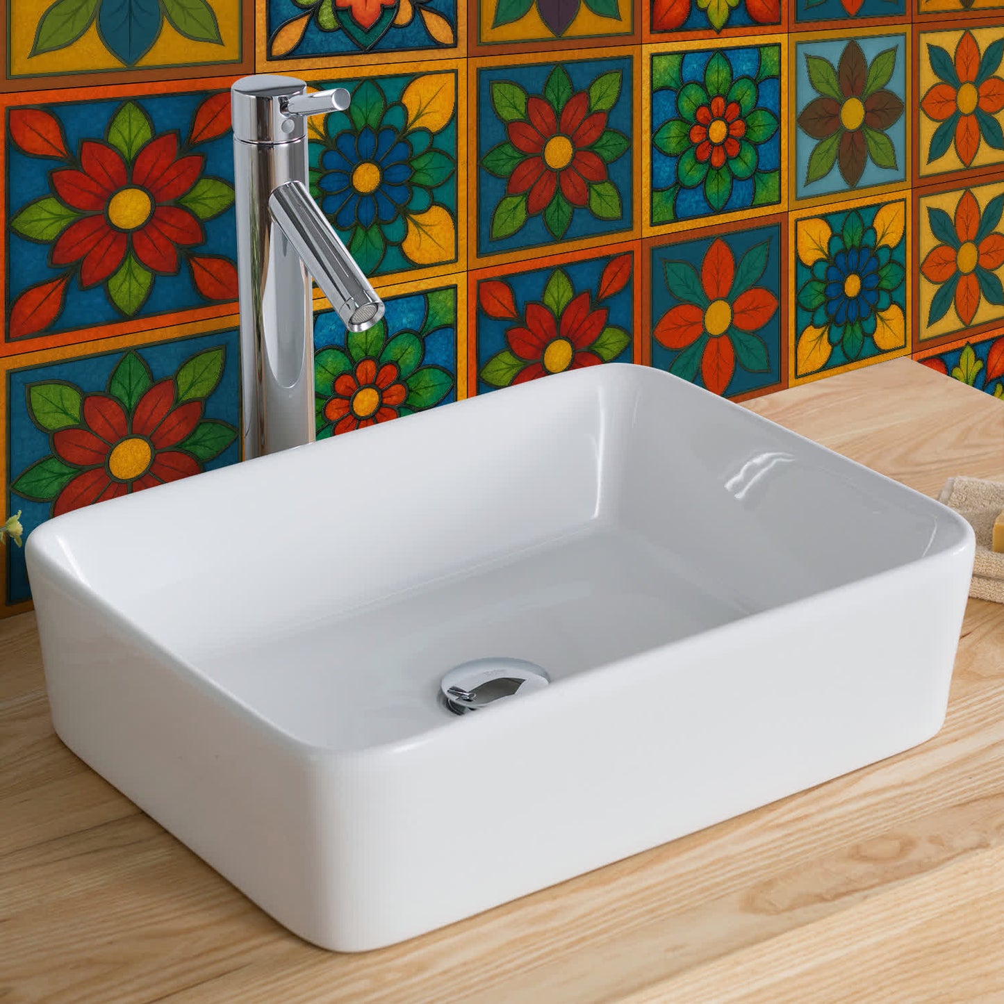 PET Foam Colorful Floral Tile Wall Decals - image 5