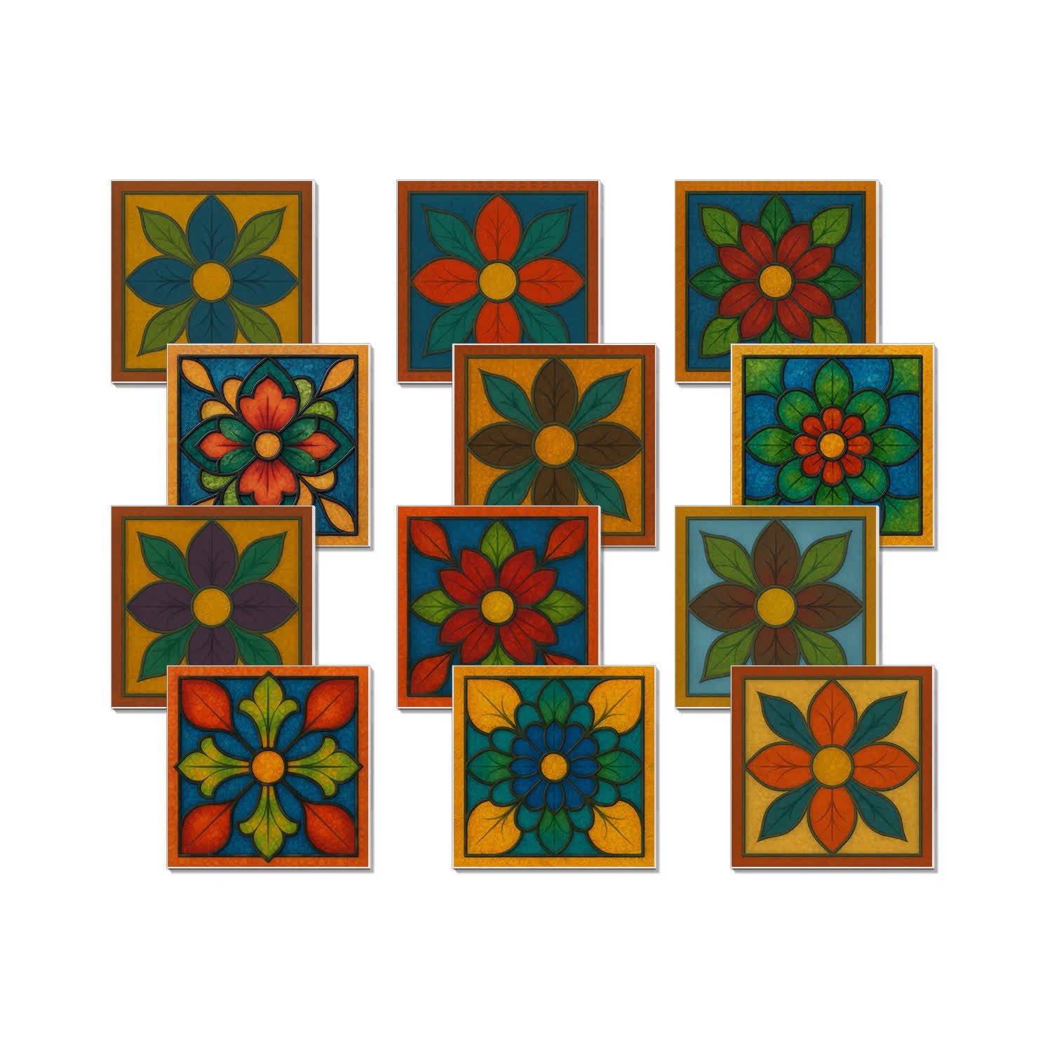 PET Foam Colorful Floral Tile Wall Decals - image 6