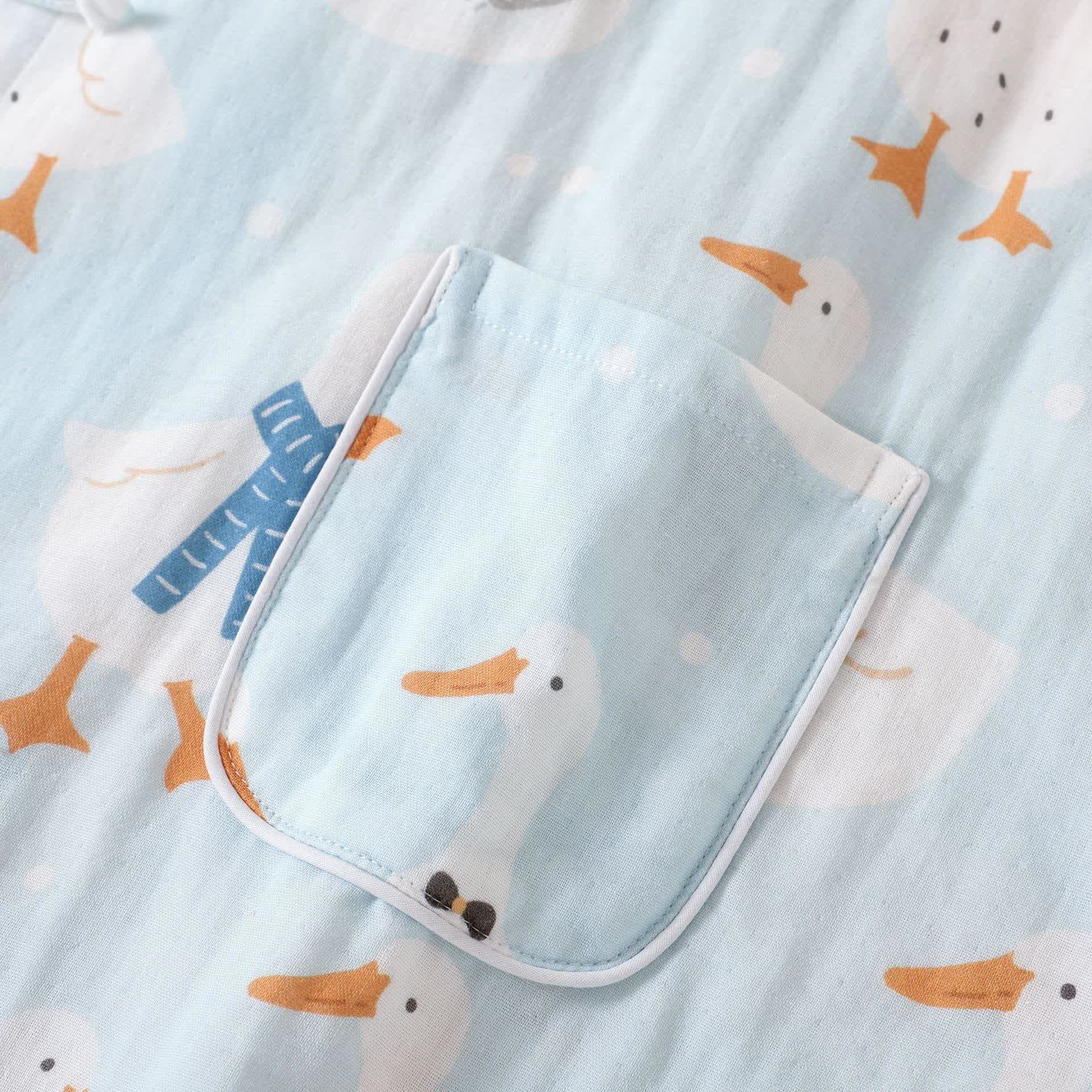 Cotton Gauze Cartoon Goose Kimono Pajamas - image 8
