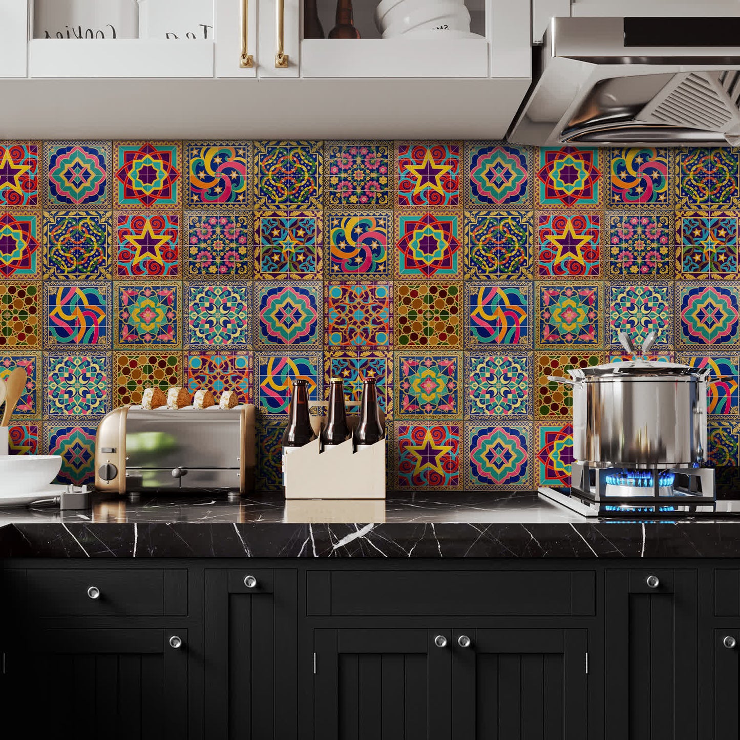 Peel & Stick Boho Waterproof Tile Wall Decals - image 1