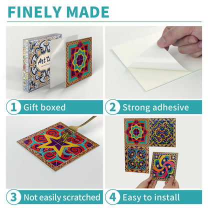Peel & Stick Boho Waterproof Tile Wall Decals - image 9