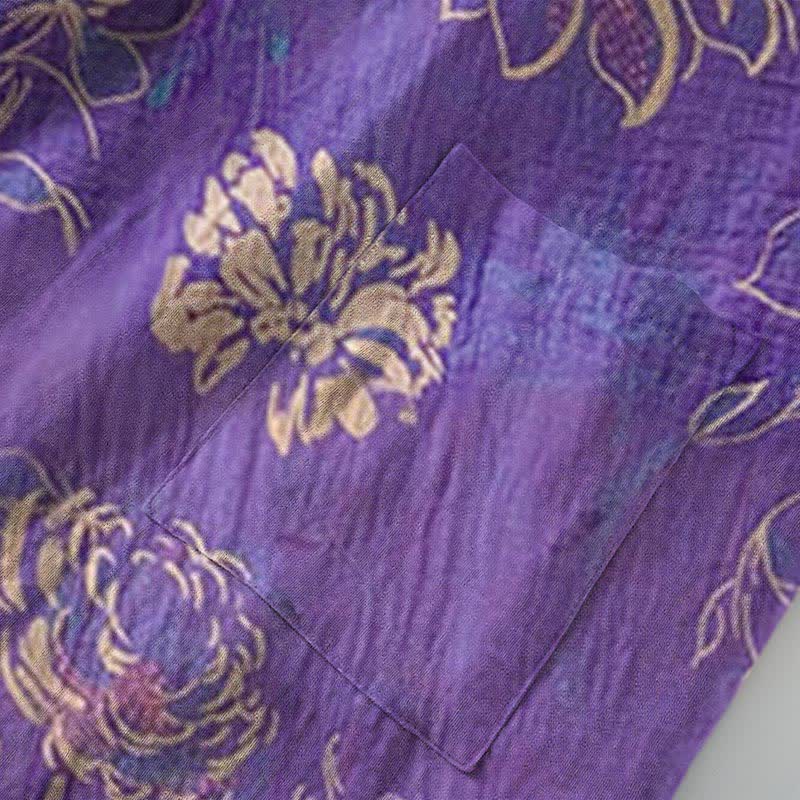Ownkoti Two-Tone Peony Cotton Gauze Kimono Robe - image 4