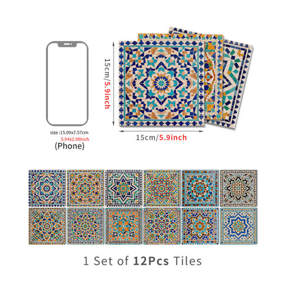 PET Foam Moroccan Mosaic Tile Wall Decals - 12PCS - 6" x 6" - image 7