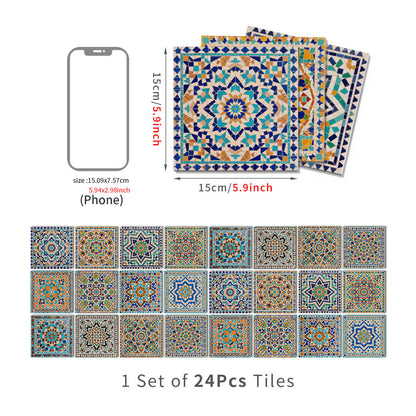 PET Foam Moroccan Mosaic Tile Wall Decals - 24PCS - 6" x 6" - image 8