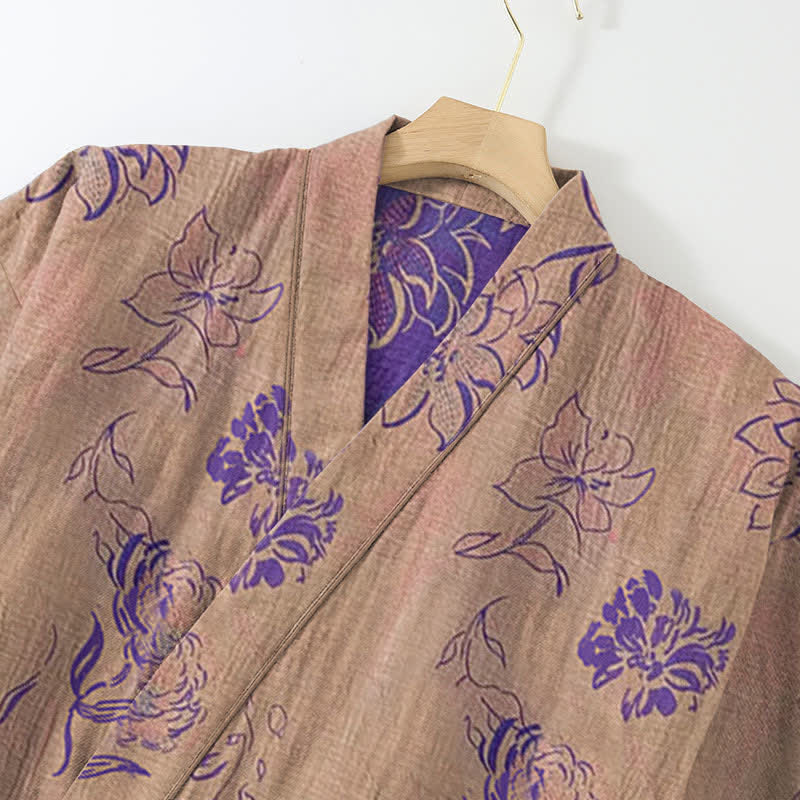 Peony Cotton Gauze Kimono Loungewear Set - image 5