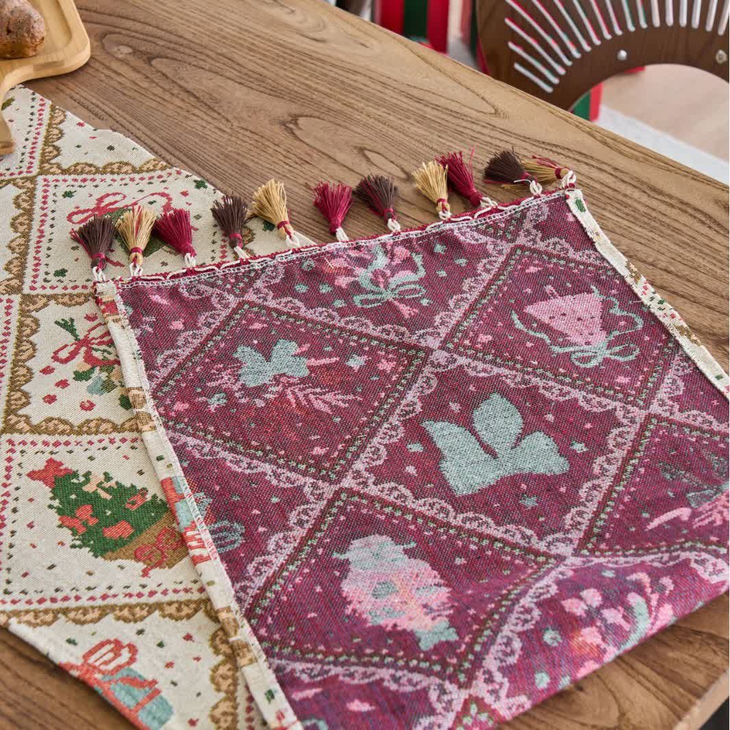 Christmas Bowknot Diamond Jacquard Table Runner - image 4