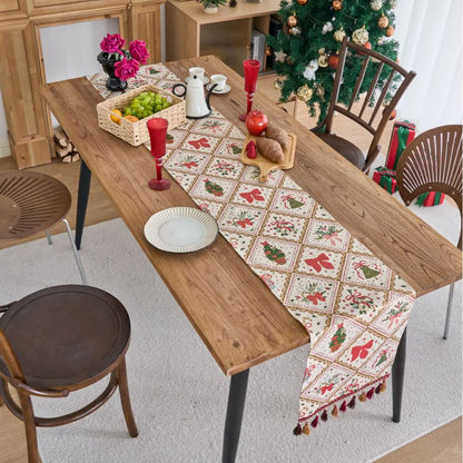 Christmas Bowknot Diamond Jacquard Table Runner - image 2