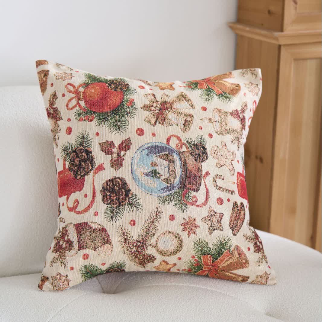 Christmas Crystal Ball Jacquard Throw Pillow - 23" x 23" - image 0