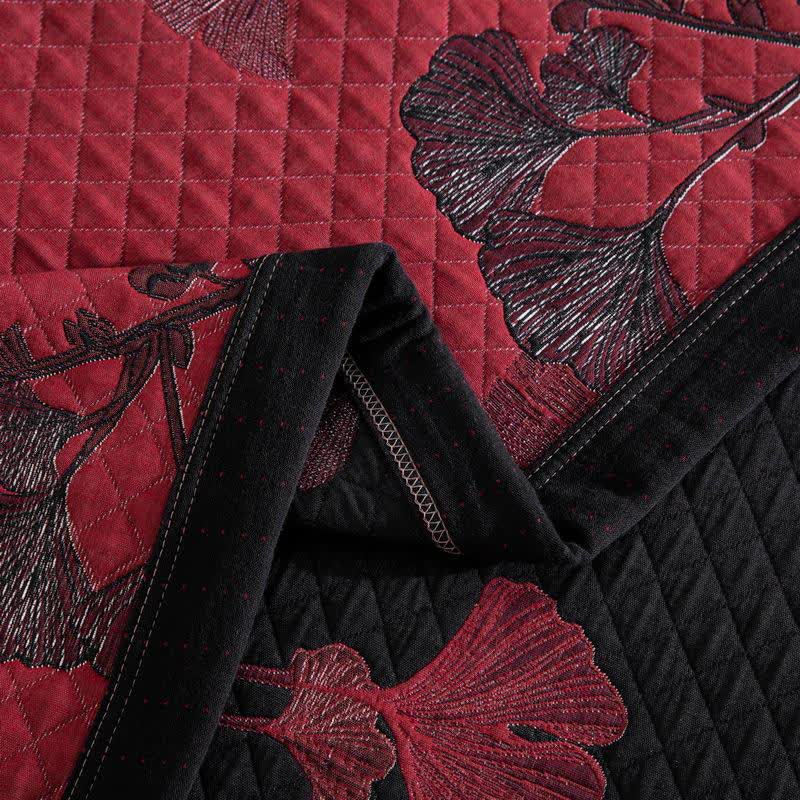 Ownkoti Orange Ginkgo Leaf Cotton Reversible Quilt - image 26
