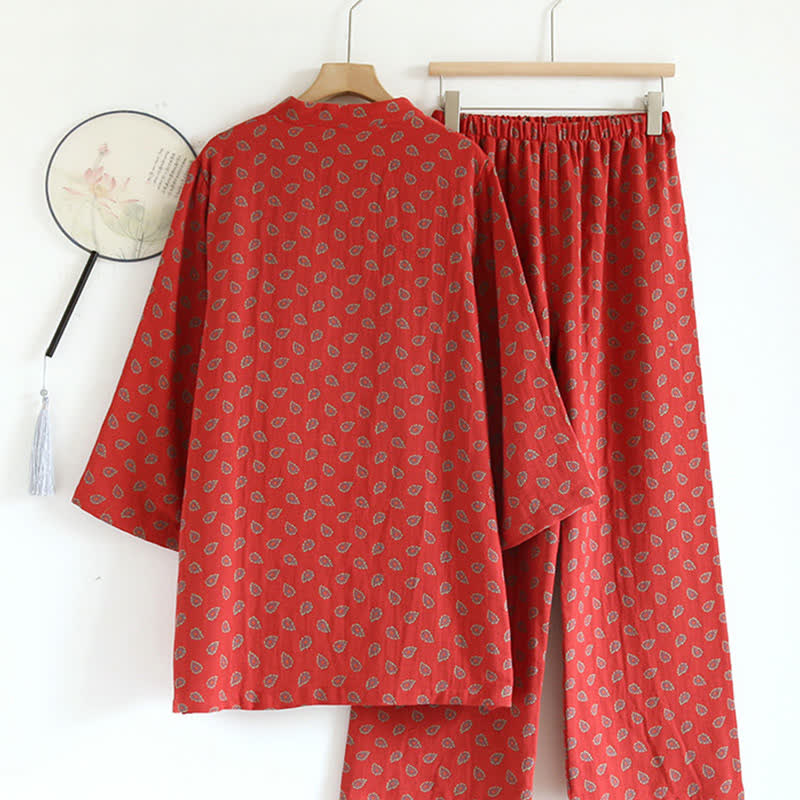 Paisley-inspired Jacquard Cotton Gauze  Pajamas - image 1