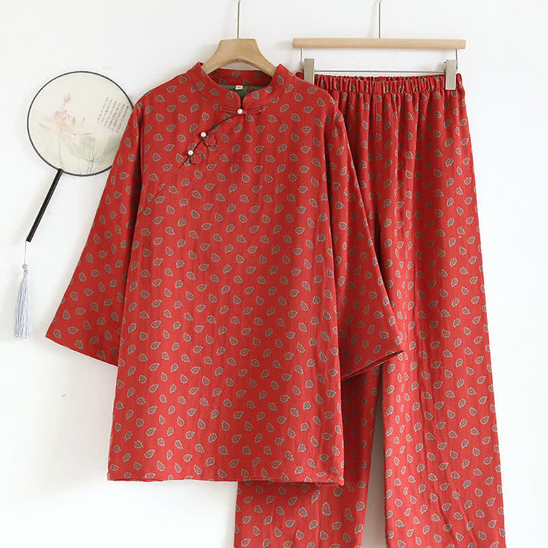 Paisley-inspired Jacquard Cotton Gauze  Pajamas - XL - image 0