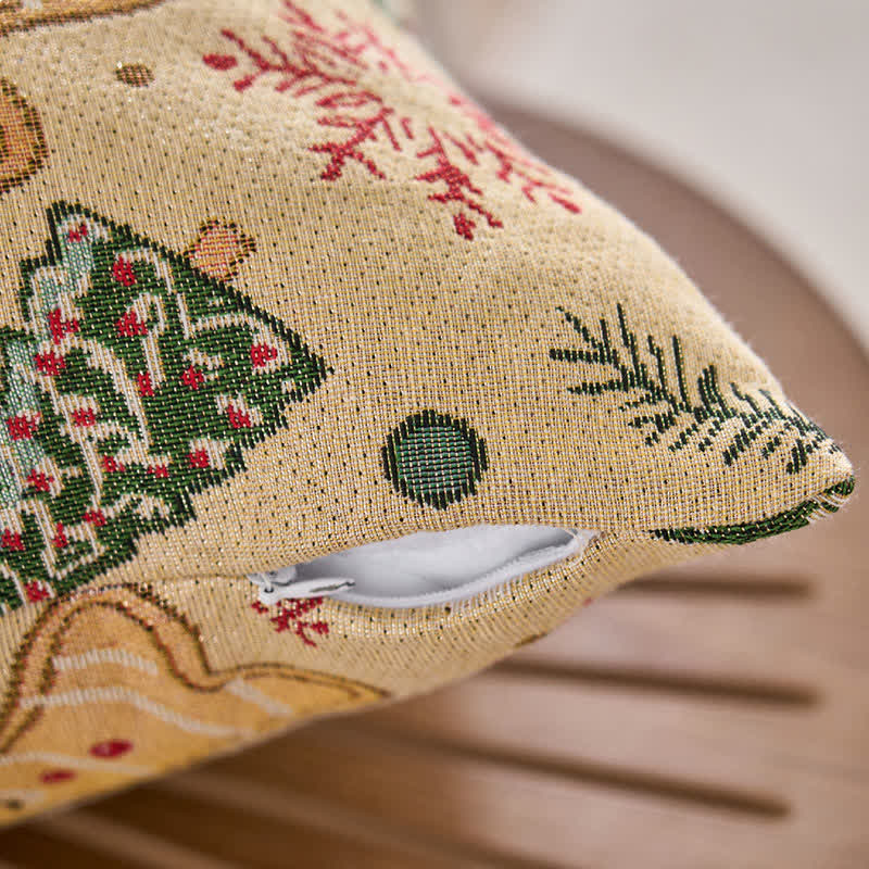 Christmas Gingerbread Man Jacquard Throw Pillow - image 2