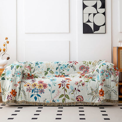 Flower vine Natural Cotton Tassel Quilt - image 3