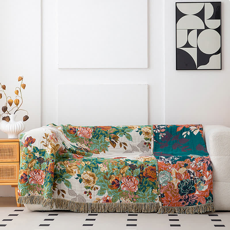 Wonderland Flower Natural Cotton Tassel Quilt - image 4