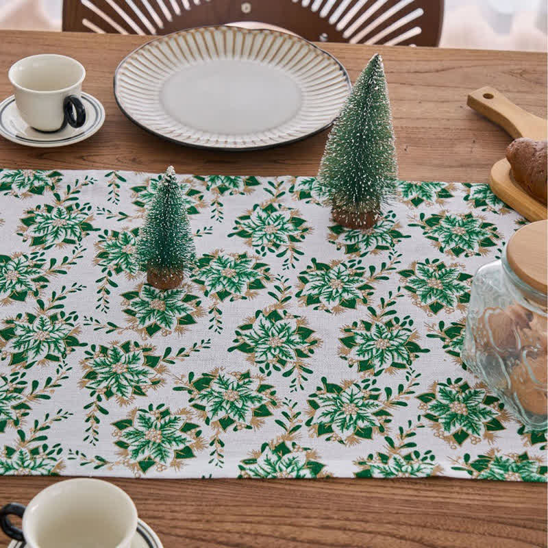Christmas Floral Edelweiss Table Runner - image 2