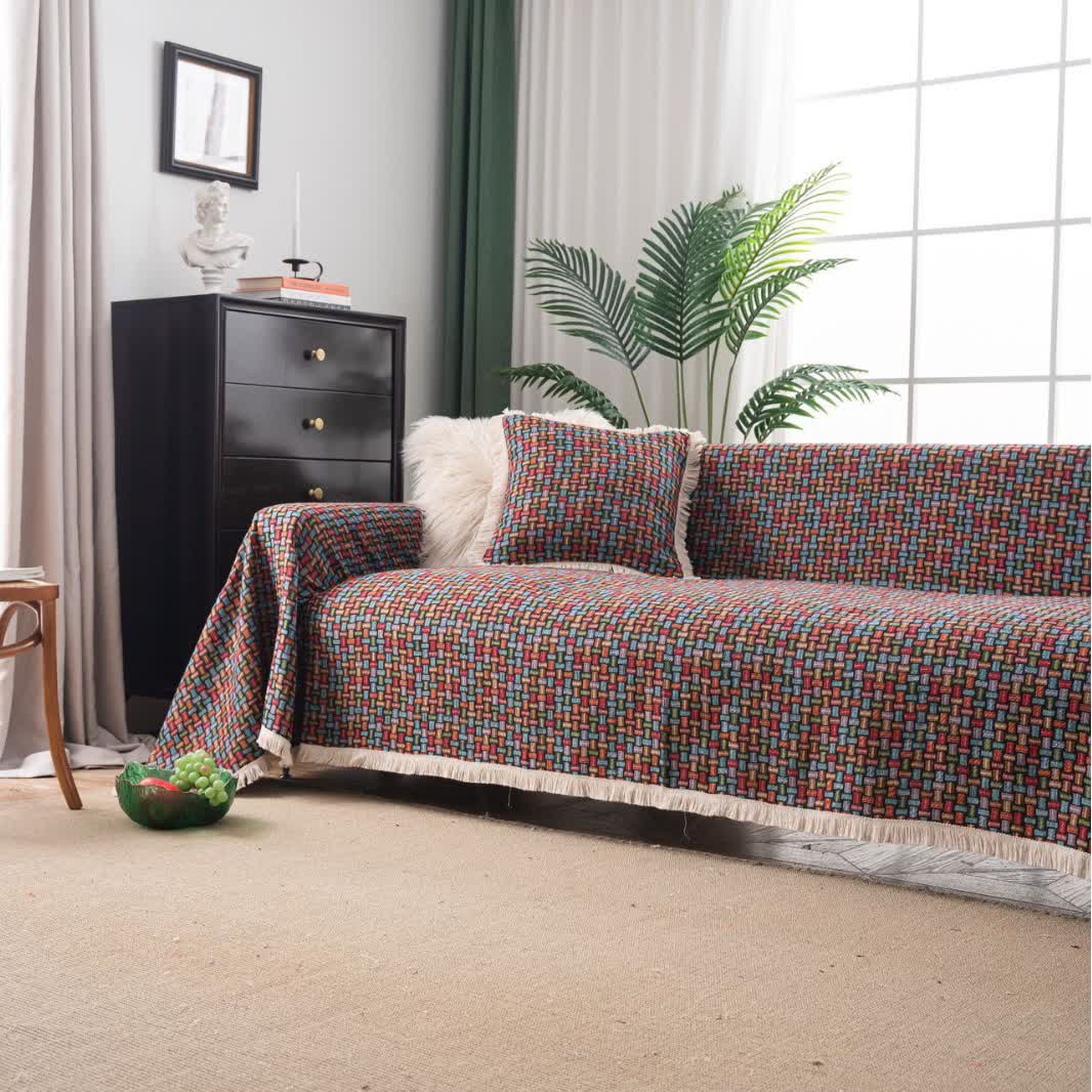 Colorful Geometric Knot Sofa Throw Blanket - image 2