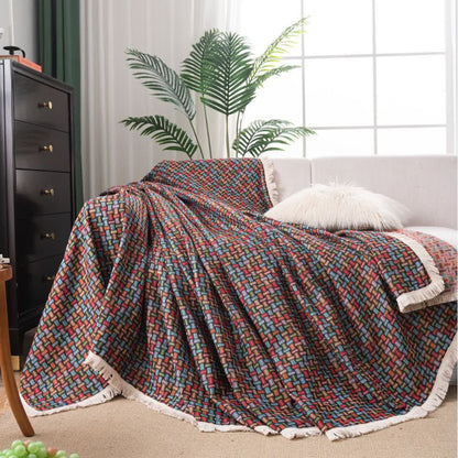 Colorful Geometric Knot Sofa Throw Blanket - 71" x 134" - image 0