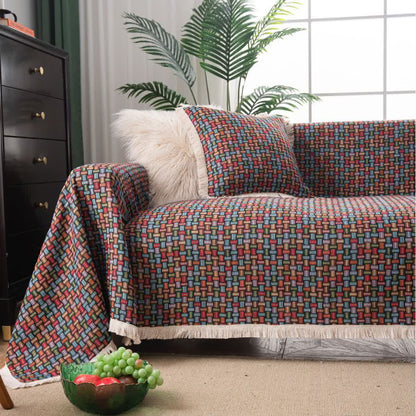 Colorful Geometric Knot Sofa Throw Blanket - image 1