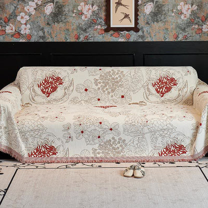 Rustic Floral Reversible Sofa Throw Blanket - image 5